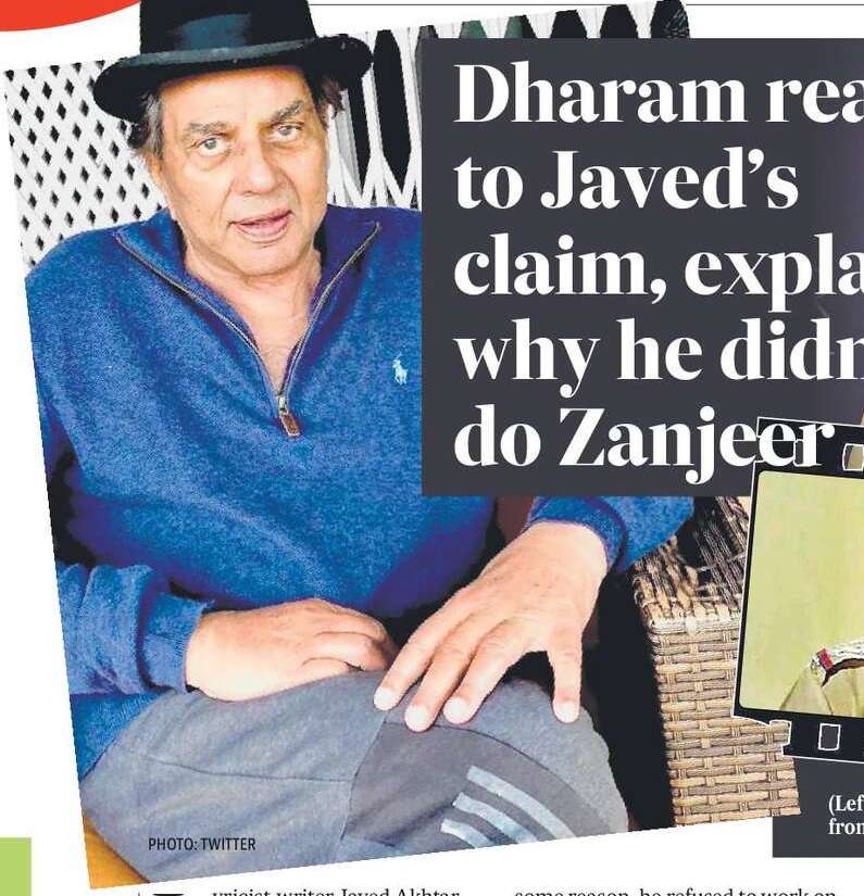Dharam reacts to Javed’s claim, explains why he didn’t do Zanjeer 