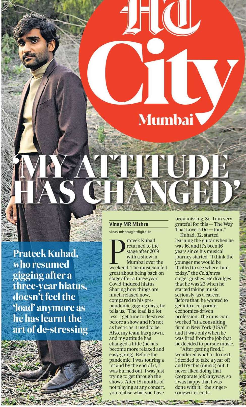 ‘MY ATTITUDE
HAS CHANGED’