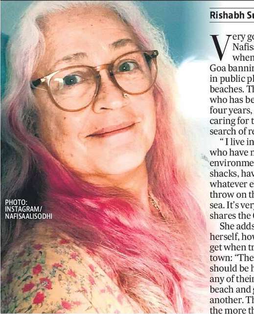Nafisa ‘very happy’ with ban on drinking in beaches and public places in Goa