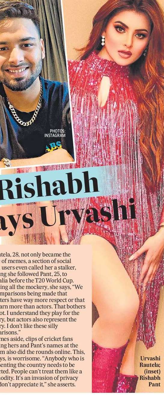 Didn’t know Rishabh Pant is RP, says Urvashi