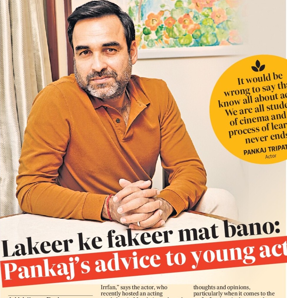 Lakeer ke fakeer mat bano: Pankaj’s advice to young actors Lakeer ke fakeer mat bano: Pankaj’s advice to young actors