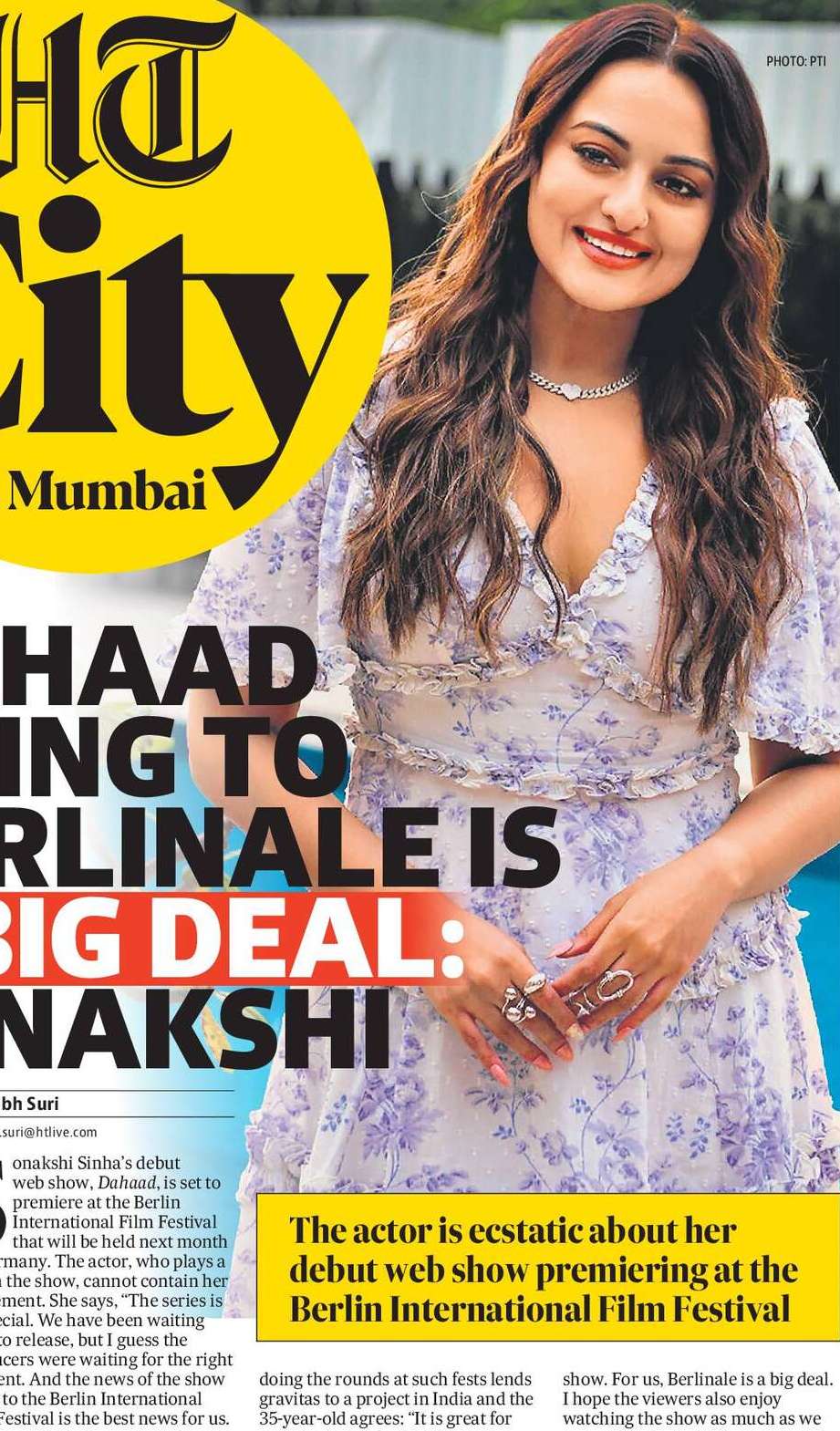 Dahaad going to Berlinale is a big deal: Sonakshi