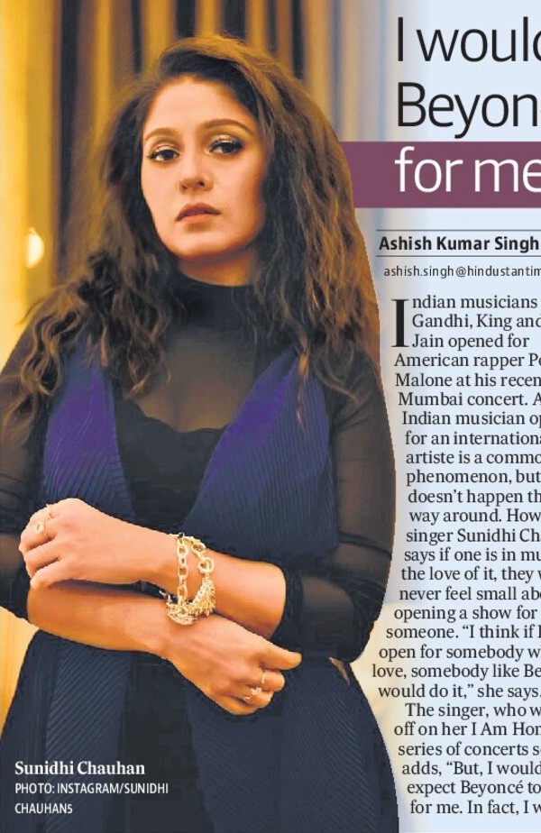 I would not expect Beyoncé to open for me: Sunidhi