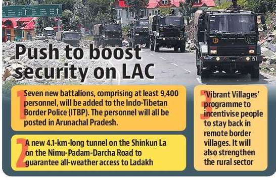 ITBP はセンターの LAC プッシュで 7 大隊を獲得