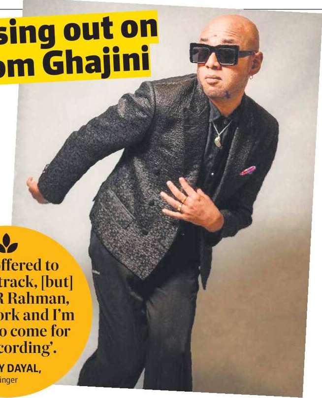 Benny Dayal recalls missing out on singing Behka Behka from Ghajini