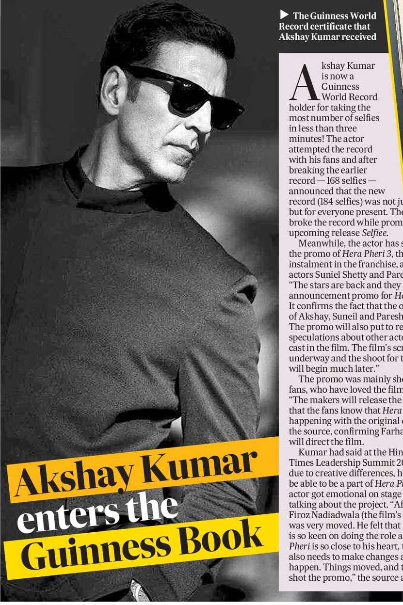 Akshay Kumar enters the Guinness Book