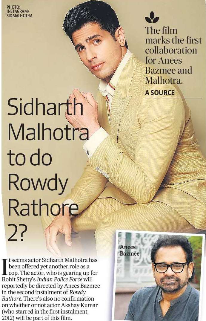 Sidharth Malhotra to do Rowdy Rathore 2?
