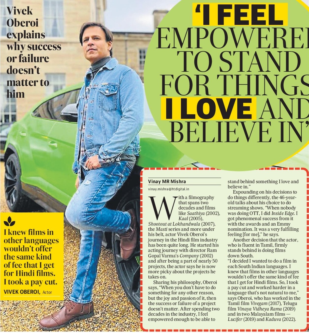 ‘I FEEL
EMPOWERED
TO STAND
FOR THINGS
I LOVE AND
BELIEVE IN’