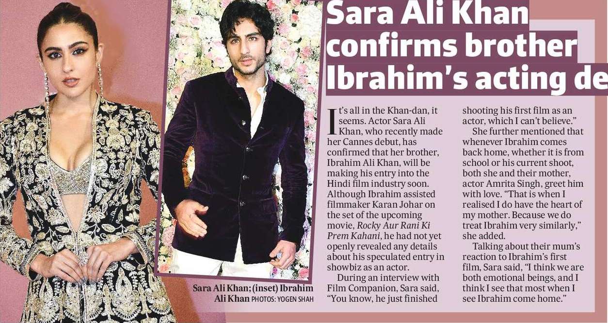 Sara Ali Khan confirms brother Ibrahim’s acting debut
