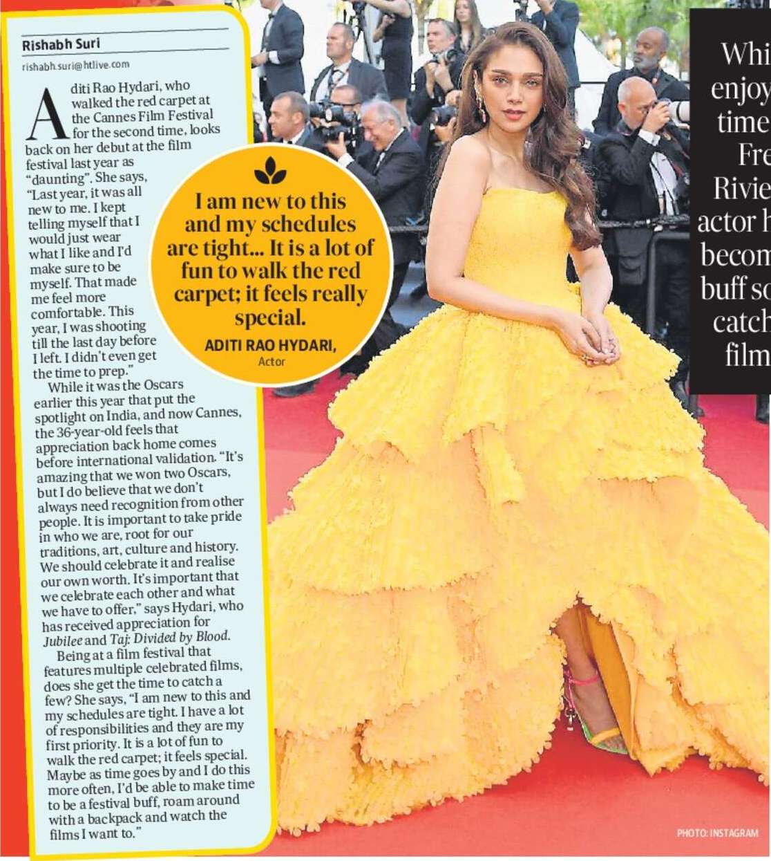 Aditi Rao Hydari on her second Cannes outing: Last time, it was all new to me