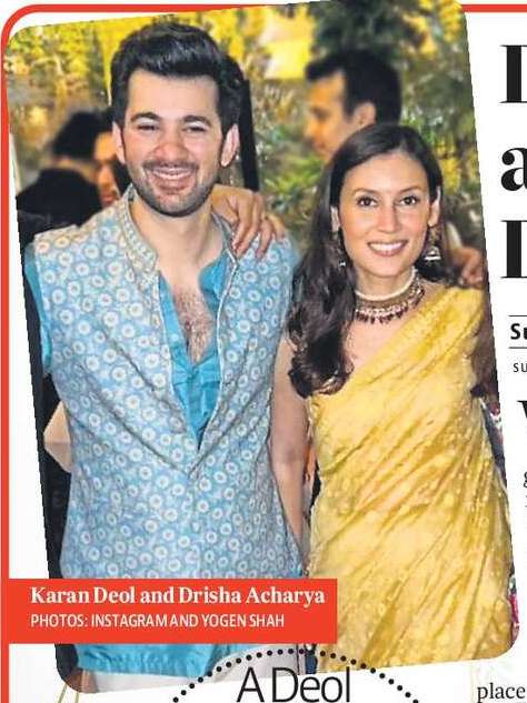 カランとドリシャの日帰り結婚式、祖父ダルメンドラも出席
