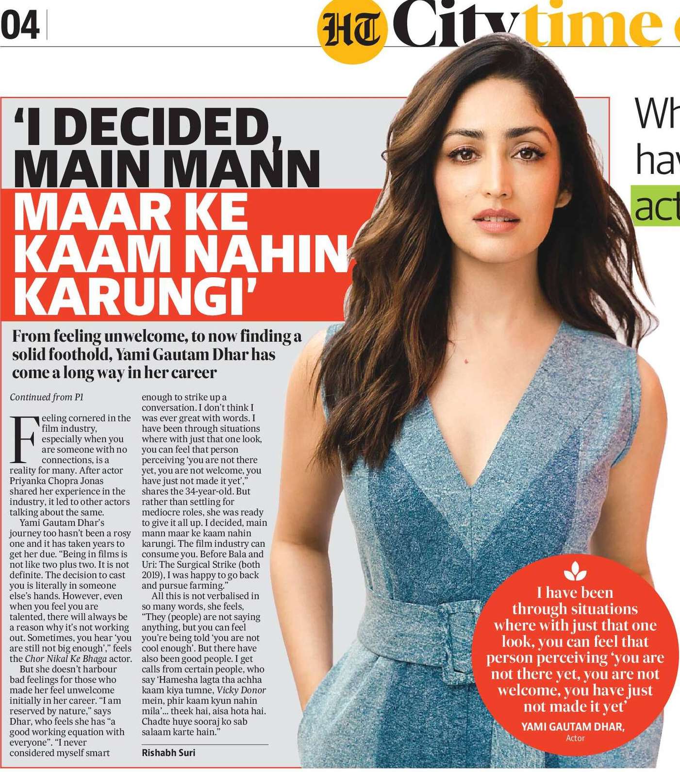 ‘I DECIDED,
MAIN MANN
MAAR KE
KAAM NAHIN
KARUNGI’ ‘I DECIDED,
MAIN MANN
MAAR KE
KAAM NAHIN
KARUNGI’