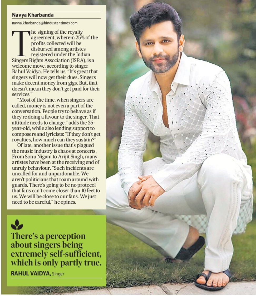 Rahul Vaidya on royalty agreement: Great that singers will get their dues