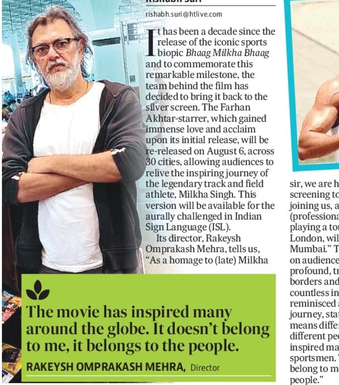 10 years of Bhaag Milkha Bhaag:  Film to re-release on August 6 