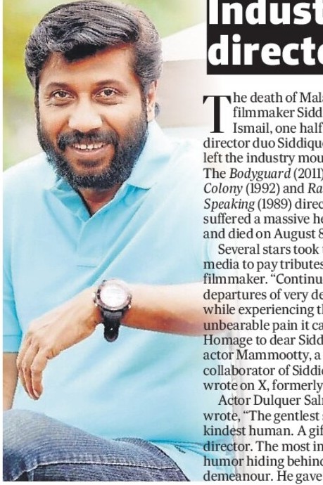 Industry mourns Bodyguard director Siddique