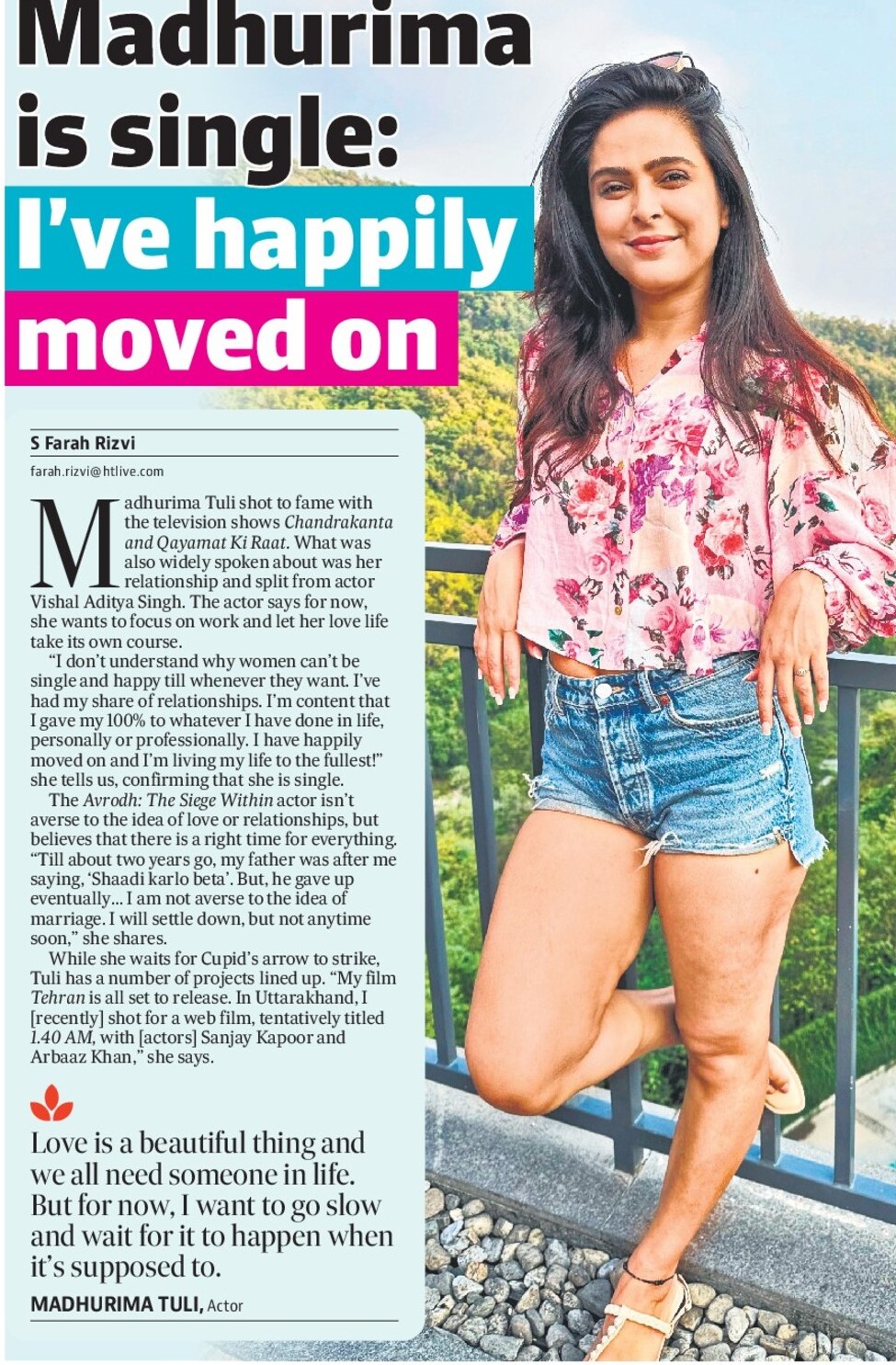 Madhurima is single: I’ve happily moved on