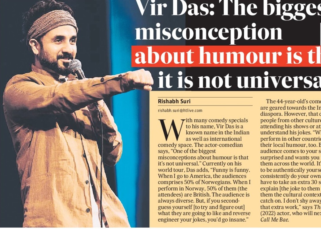 Vir Das: The biggest misconception about humour is that it is not universal Vir Das: The biggest misconception about humour is that it is not universal