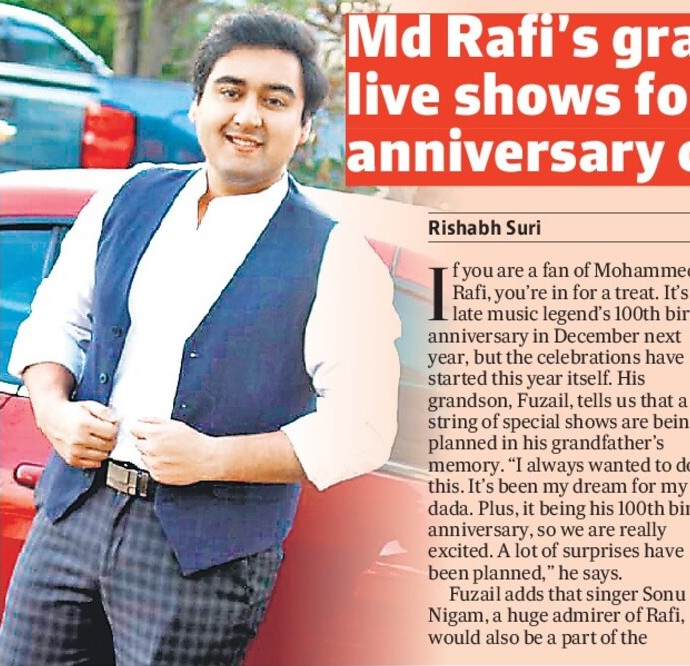 Md Rafi’s grandson to organise live shows for his 100th birth anniversary celebrations Md Rafi’s grandson to organise live shows for his 100th birth anniversary celebrations