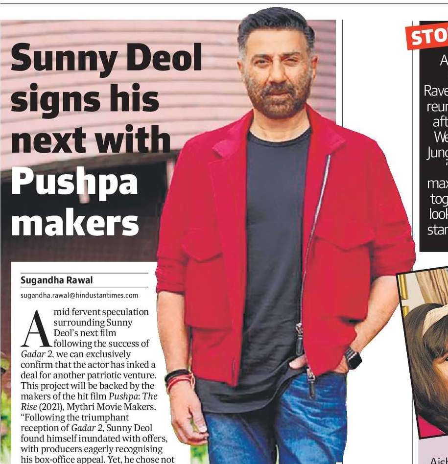 Sunny Deol signs his next with Pushpa makers