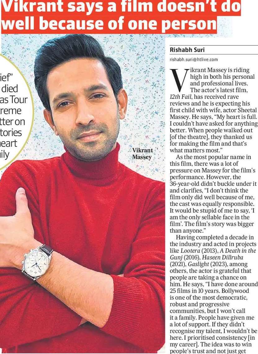 Vikrant says a film doesn’t do well because of one person