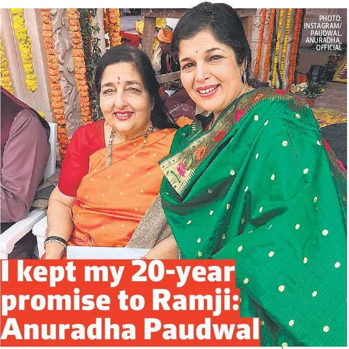 I kept my 20-year promise to Ramji: Anuradha Paudwal I kept my 20-year promise to Ramji: Anuradha Paudwal