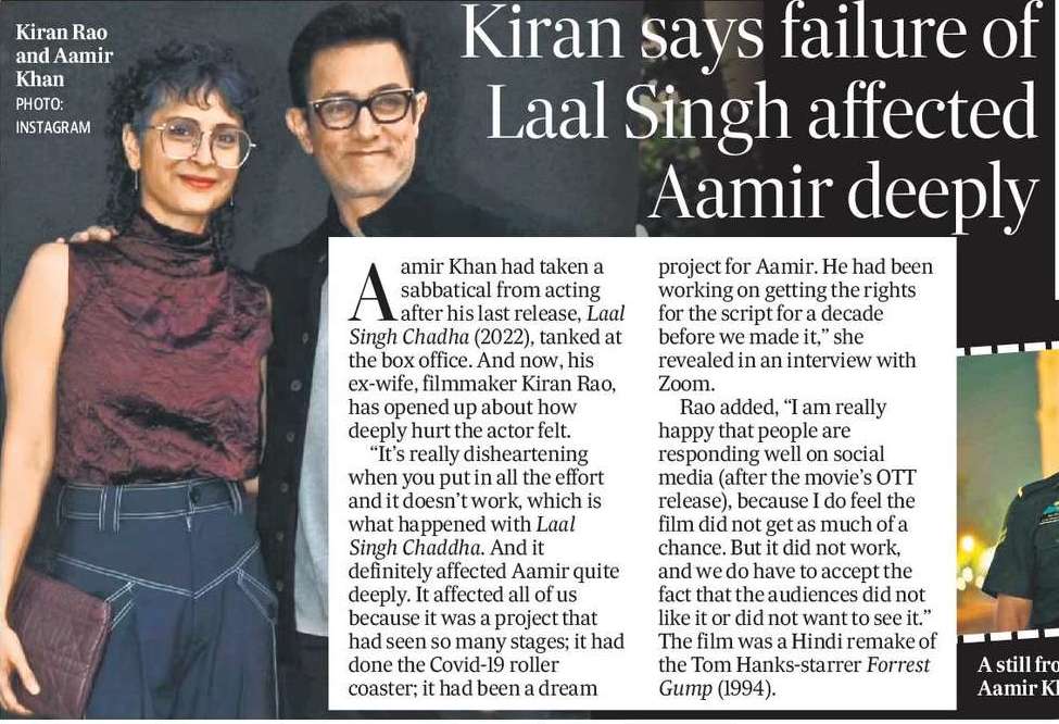 Kiran says failure of Laal Singh affected Aamir deeply