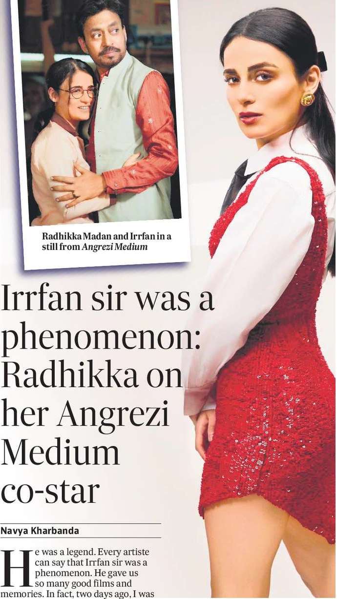 Irrfan sir was a phenomenon: Radhikka on  her Angrezi Medium  co-star