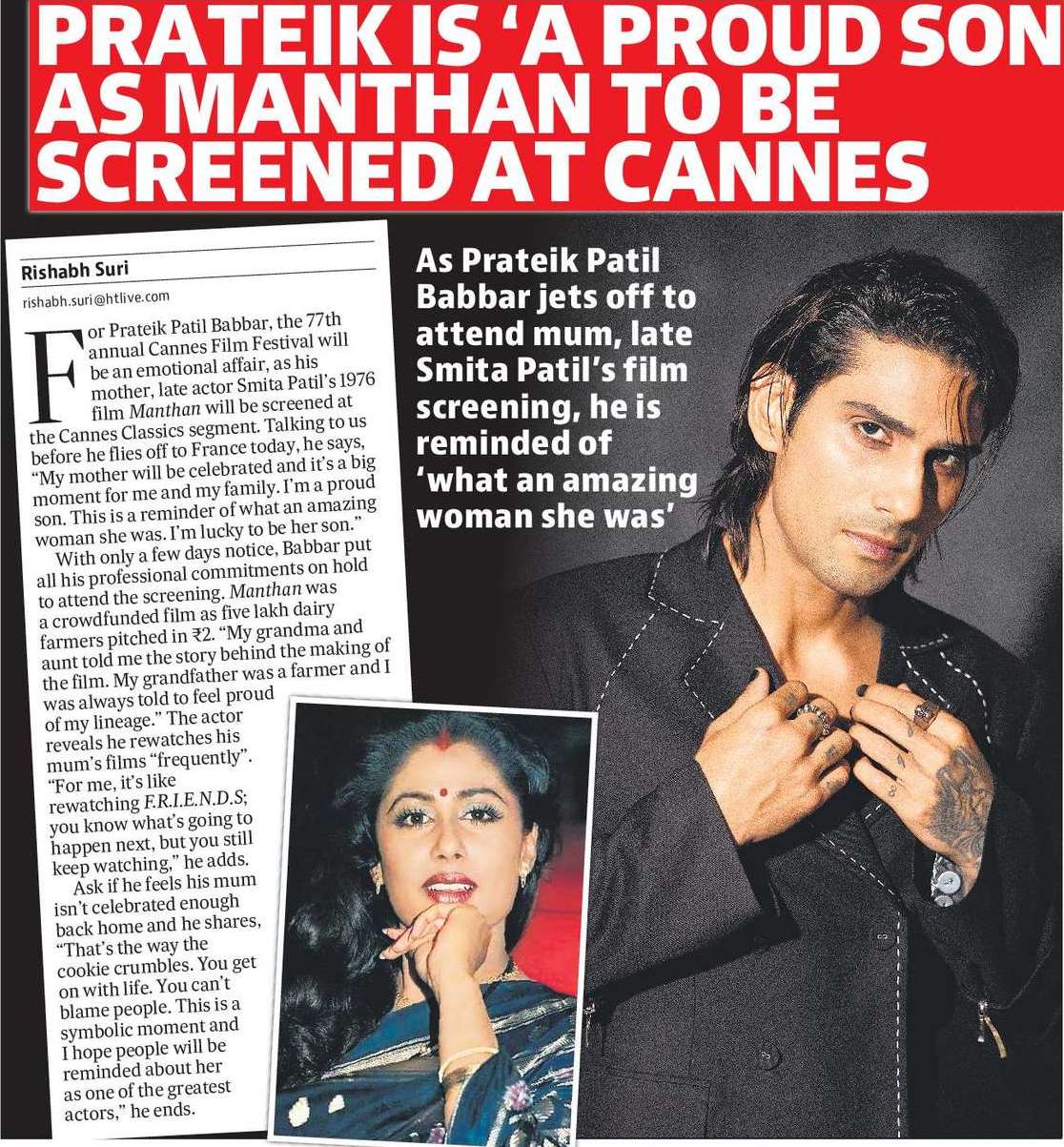 Prateik is ‘a proud son’ as Manthan to be screened at Cannes Prateik is ‘a proud son’ as Manthan to be screened at Cannes