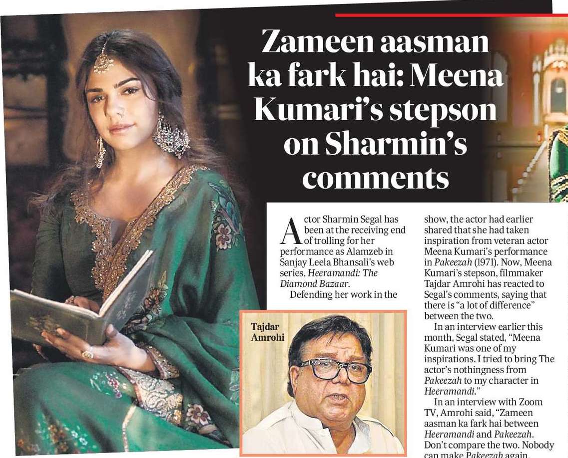 Zameen aasman ka fark hai: Meena Kumari’s stepson on Sharmin’s comments Zameen aasman ka fark hai: Meena Kumari’s stepson on Sharmin’s comments