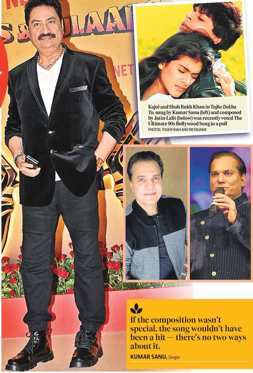 Credit for Tujhe Dekha To first goes to Jatin-Lalit ji and Anand Bakshi: Kumar Sanu