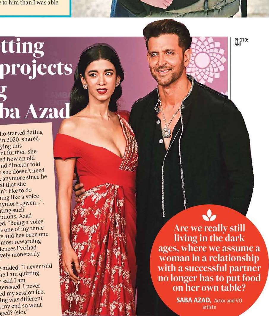 Stopped getting voice-over projects after dating Hrithik: Saba Azad