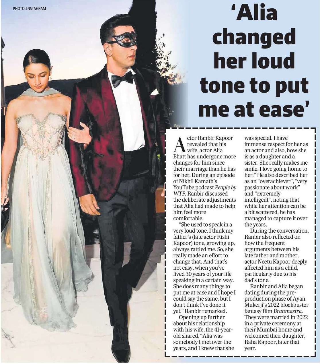 ‘Alia changed her loud tone to put me at ease’