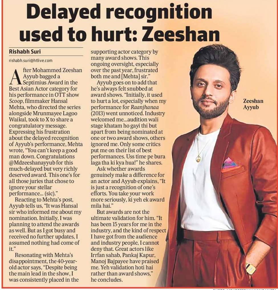 Delayed recognition used to hurt: Zeeshan Delayed recognition used to hurt: Zeeshan