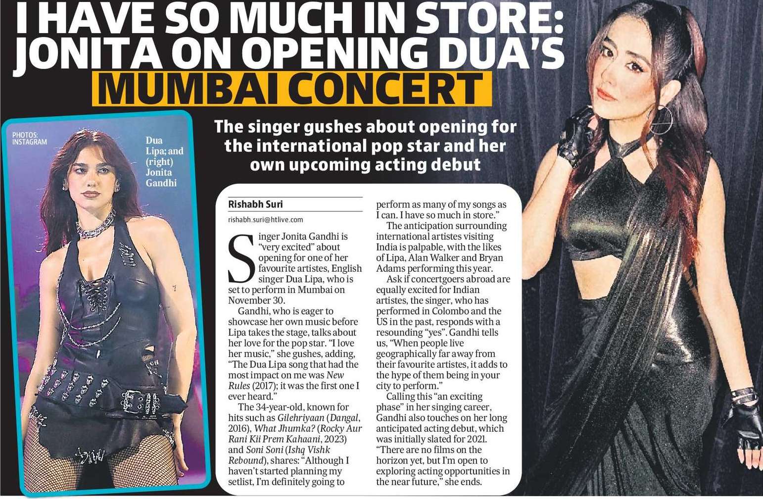 I HAVE SO MUCH IN STORE:
JONITA ON OPENING DUA’S
MUMBAI CONCERT