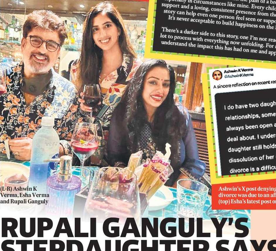 RUPALI GANGULY’S
STEPDAUGHTER SAYS
ACTOR THREATENED HER
