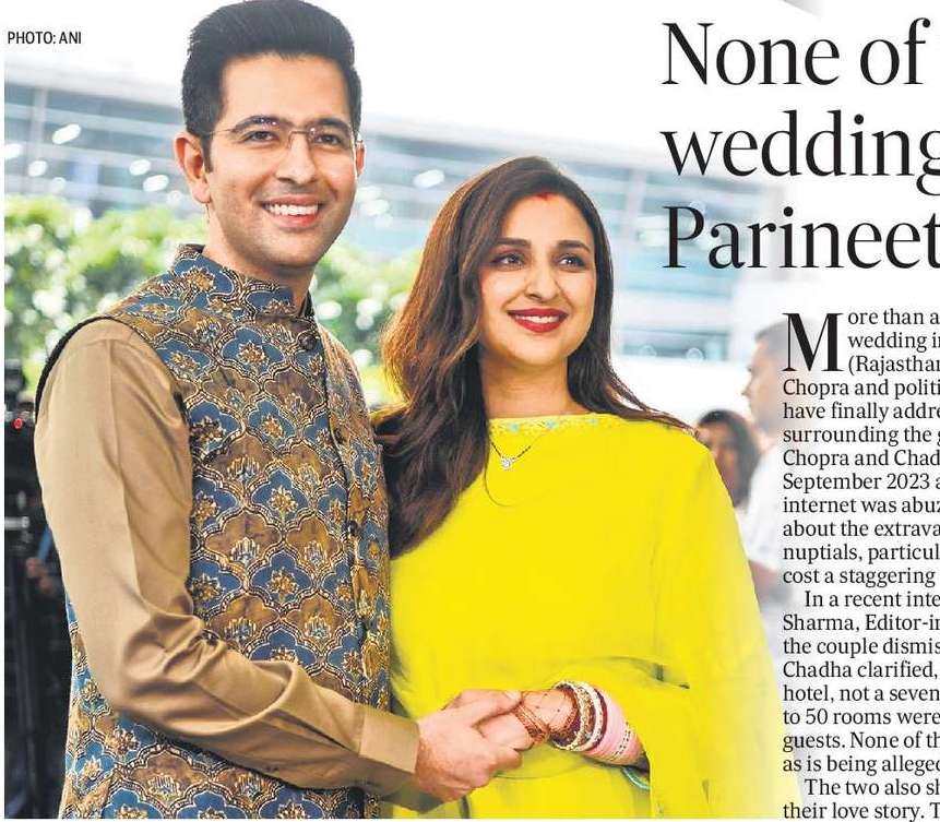 None of the rooms at our wedding cost ₹10 lakh: Parineeti-Raghav clarify