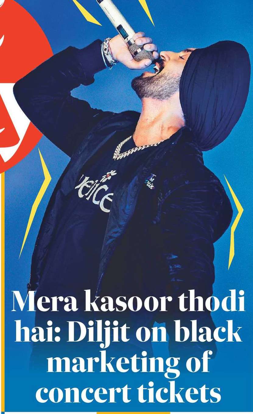 Mera kasoor thodi hai: Diljit on black marketing of concert tickets Mera kasoor thodi hai: Diljit on black marketing of concert tickets