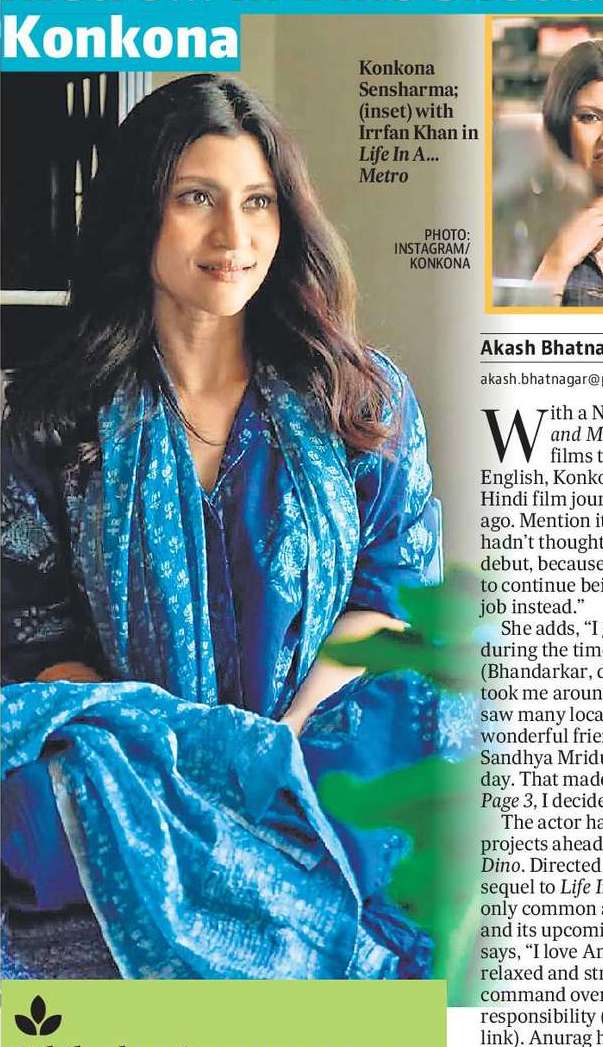 Missed Irrfan so much during Metro... In Dino shoot:  Konkona 