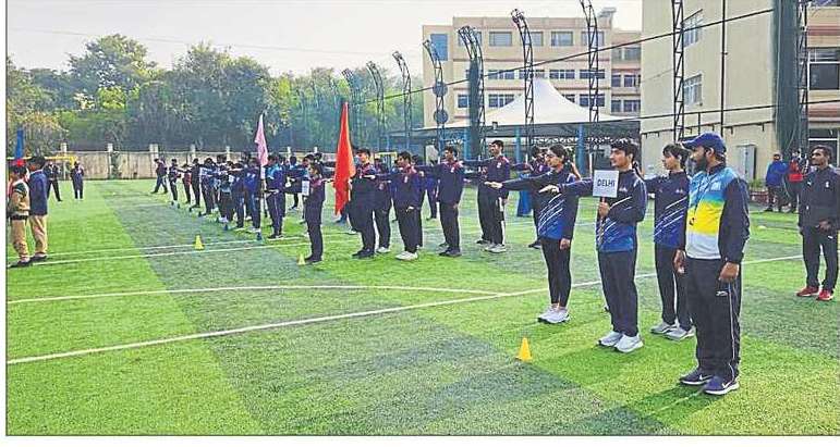 KRマンガラムワールドスクール、GK-II、第68回全国学校ゲーム2024-25の開会式を熱狂的に開催