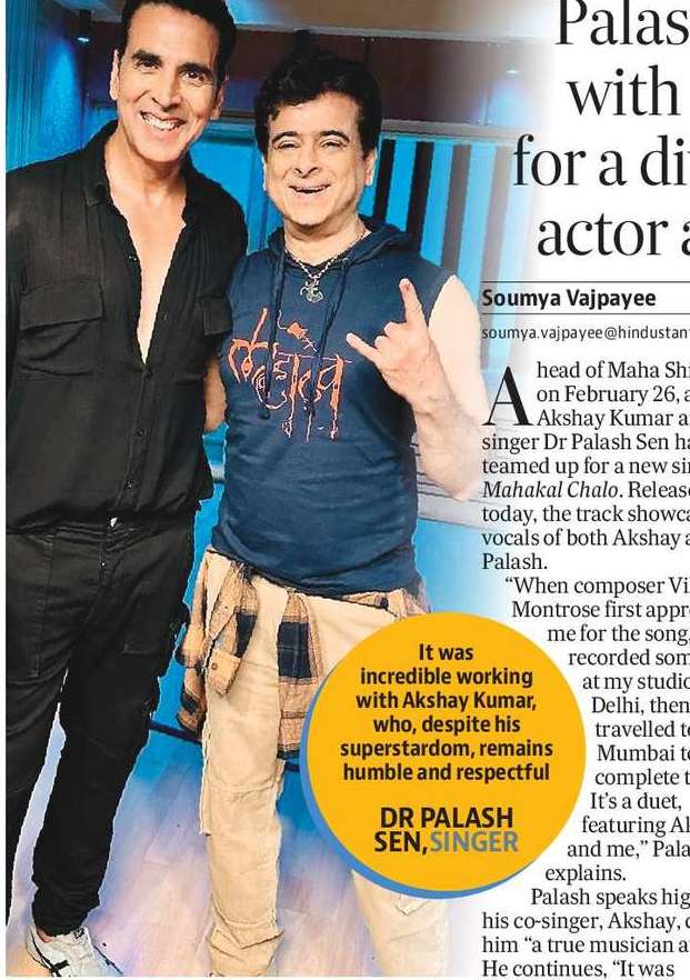 Palash Sen teams up with Akshay Kumar for a divine track; calls actor a natural singer