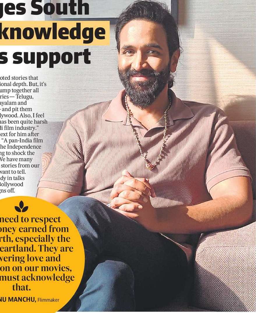 Vishnu urges South stars to acknowledge Hindi belt’s support Vishnu urges South stars to acknowledge Hindi belt’s support