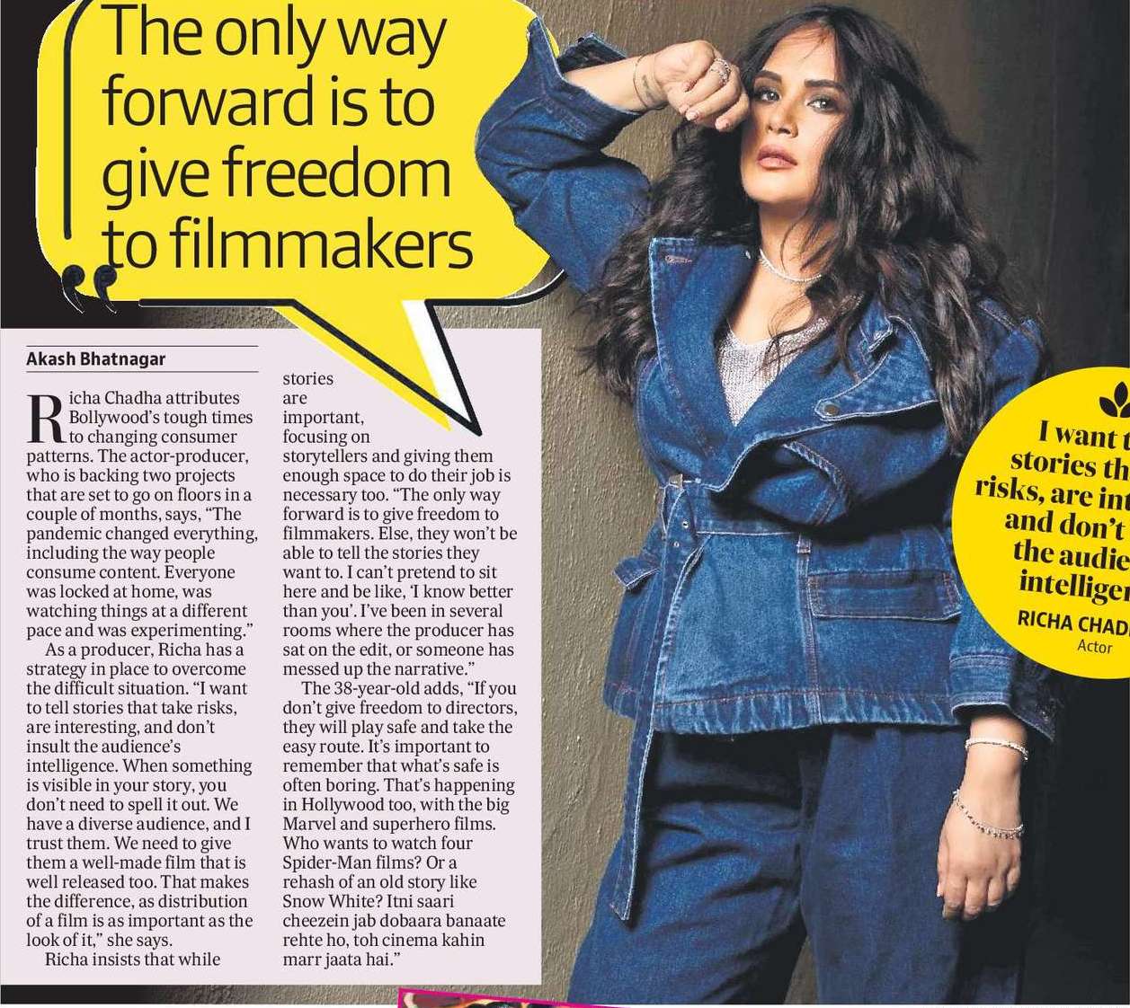 The only way forward is to give freedom  to filmmakers