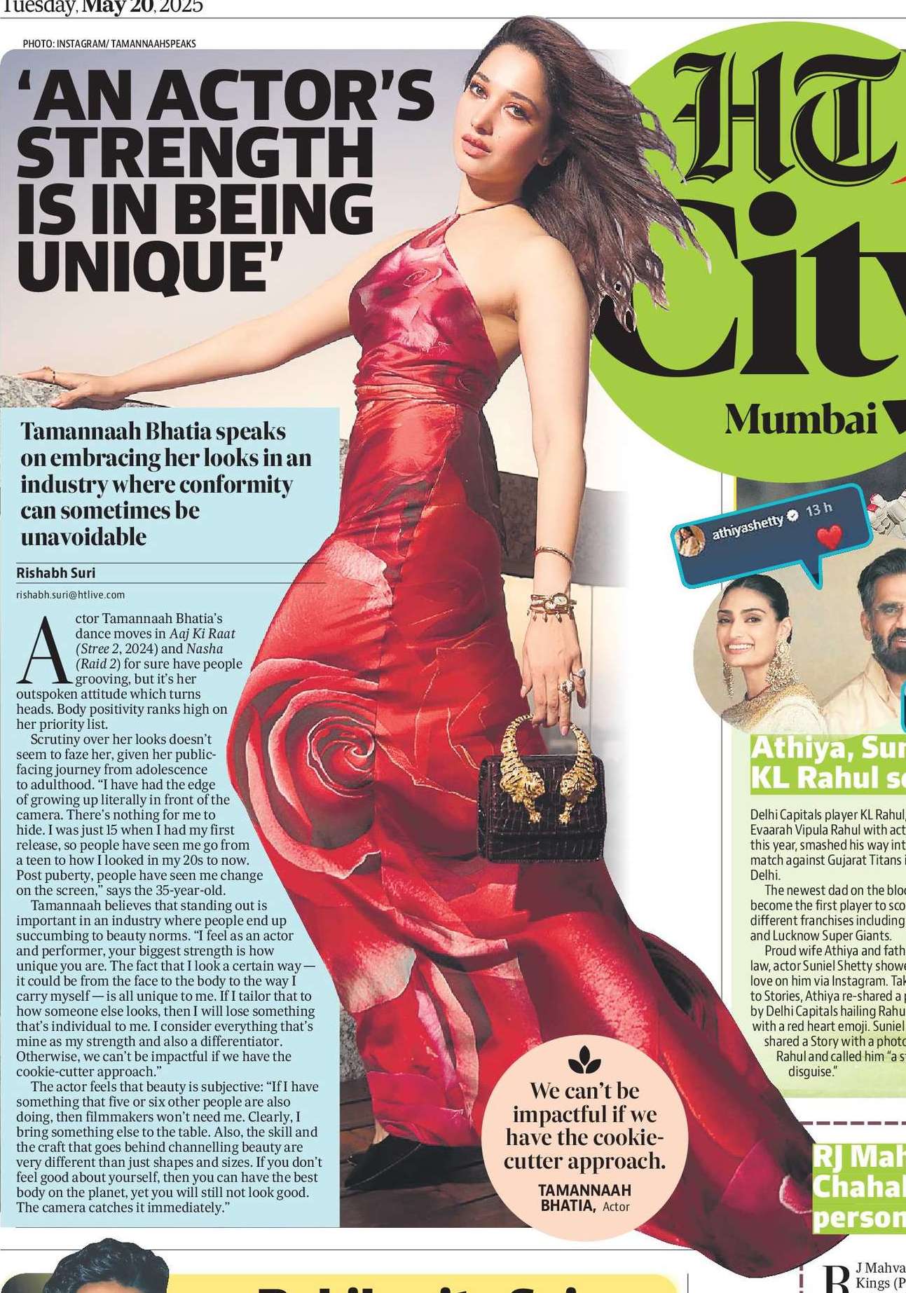 ‘AN ACTOR’S
STRENGTH
IS IN BEING
UNIQUE’
