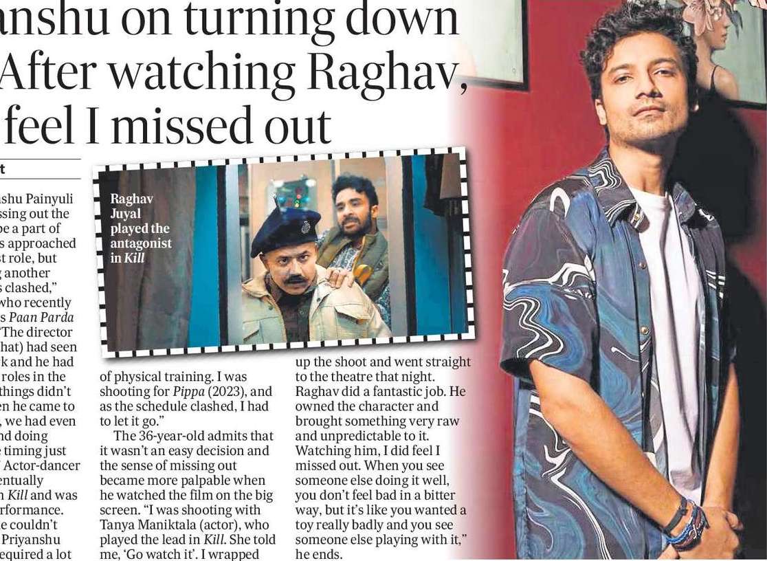 Priyanshu on turning down Kill: After watching Raghav, I did feel I missed out