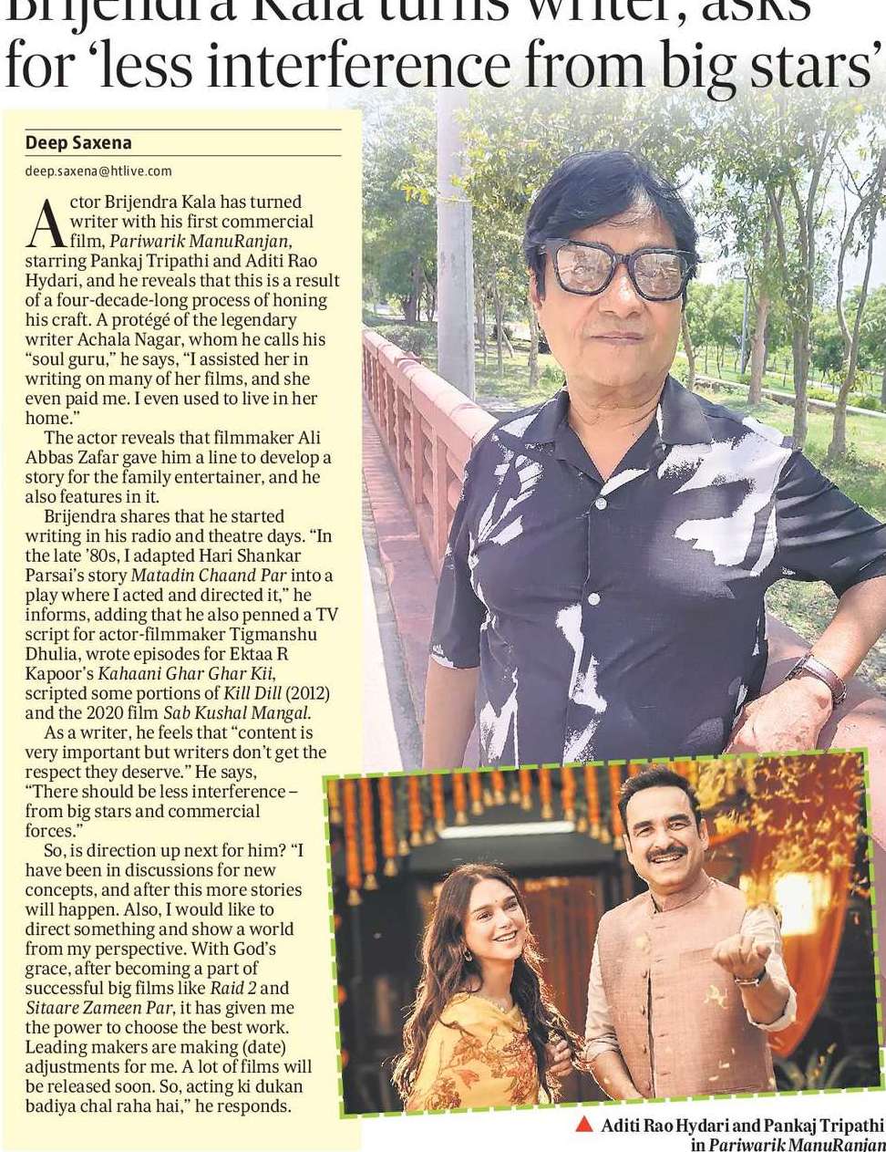 Brijendra Kala turns writer, asks for ‘less interference from big stars’