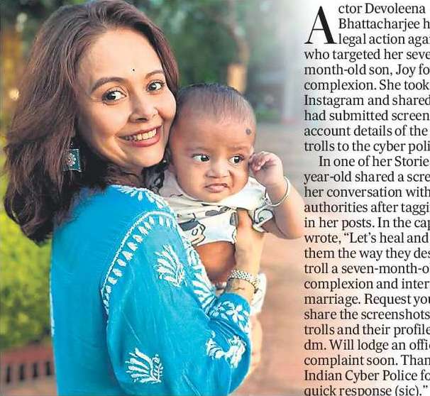 Devoleena files cybercrime complaint over trolls targeting son’s skin colour