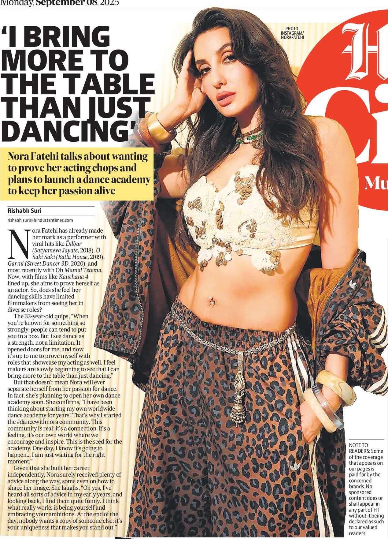 ‘I BRING
MORE TO
THE TABLE
THAN JUST
DANCING’